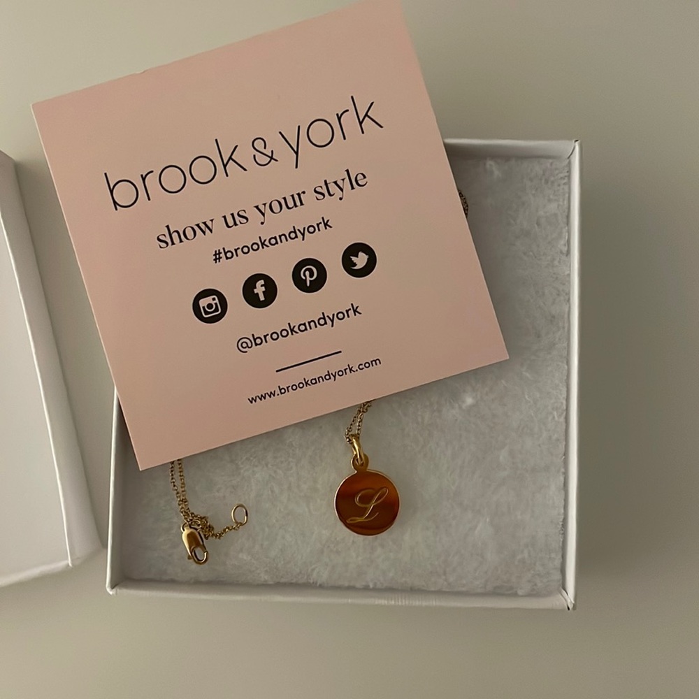 Brook & York Luna Initial Pendant Necklace